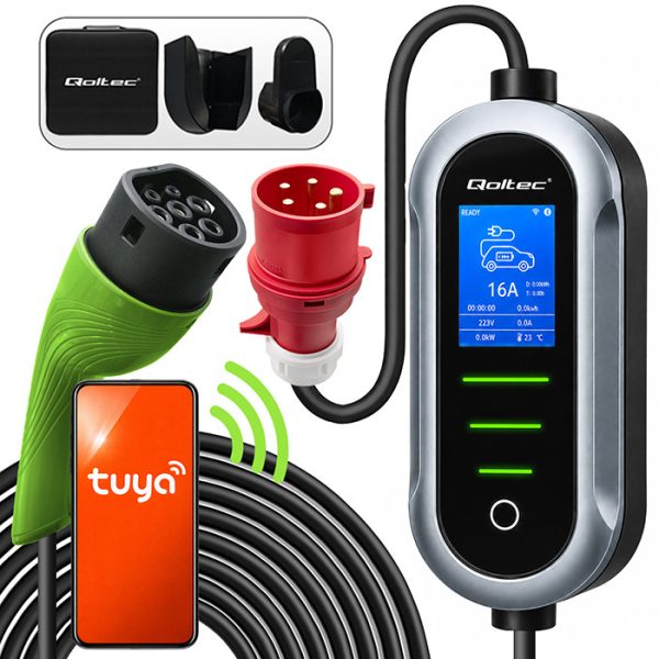 Qoltec Typ-2-EV-Ladegerät 52437 | 22kW | 400V | 32A | 7m | LCD