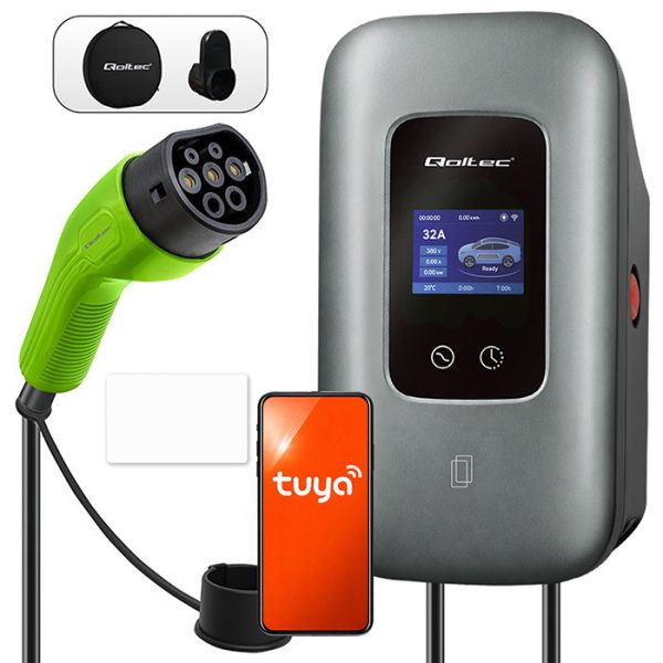 Qoltec Typ-2-EV-Ladegerät 52723 | 22kW | 32A | 5m | 3 phases | LCD