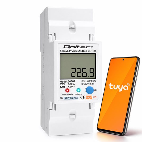 Qoltec DIN-Energiezähler 50882 | 230 V | LCD