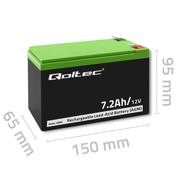 Qoltec AGM-Batterie 53062 | 12V | 7.2 Ah