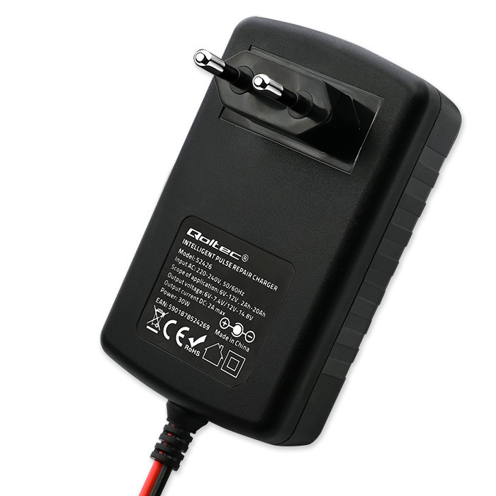 Qoltec Batterieladegerät mit Reparaturfunktion 52426 | 6V | 12V | 2A