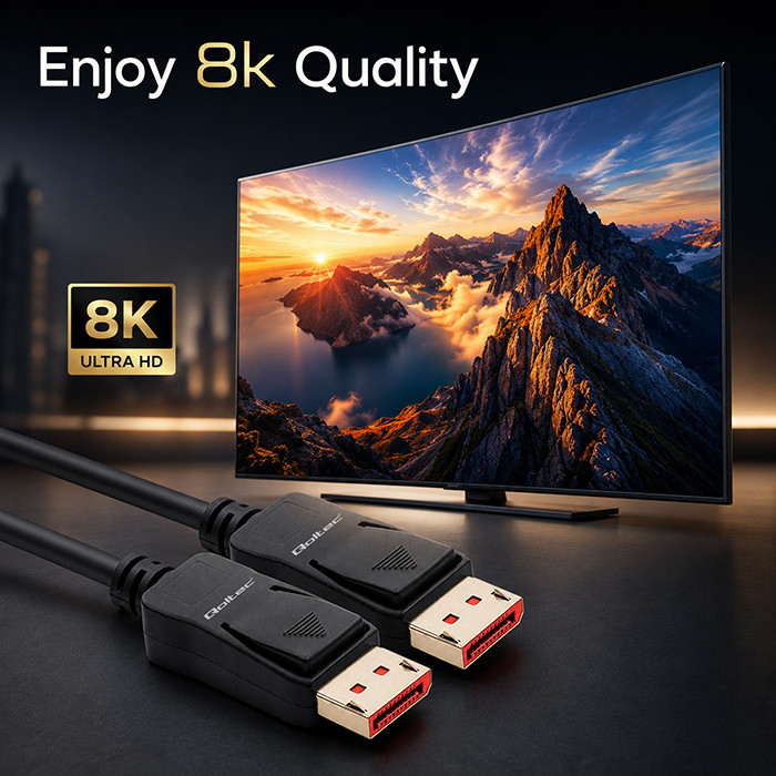 Qoltec DisplayPort-Kabel 52733 | 0.5m | 8K | 54G