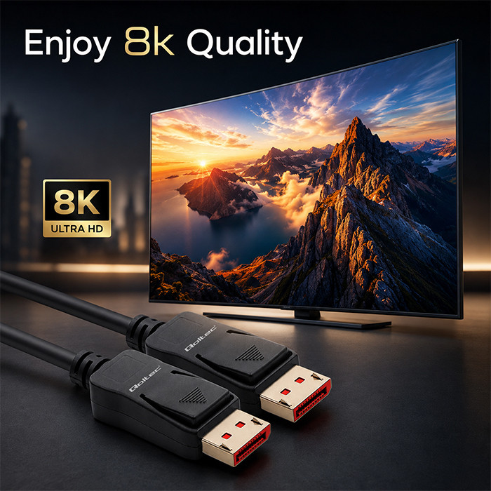 Qoltec DisplayPort-Kabel 52734 | 1.5m | 8K | 54G