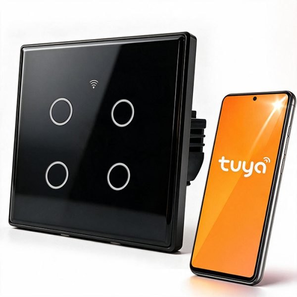 Qoltec WLAN-Lichtschalter 52714 | Schwarz