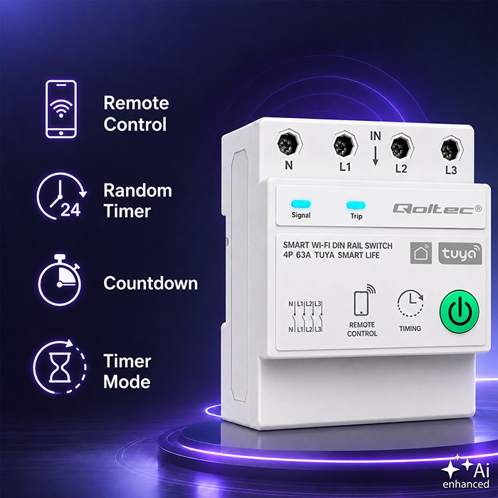 Qoltec Strommessgerät 50976 | 63A | 4P