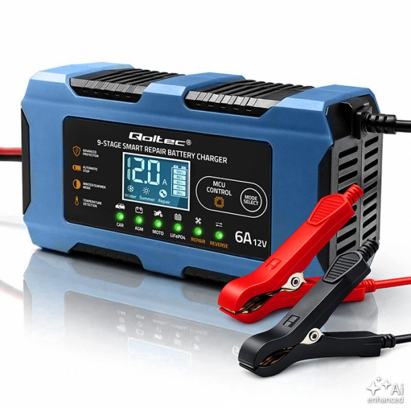Qoltec Batterieladegerät mit Reparaturfunktion 52669 | 12V | 6A