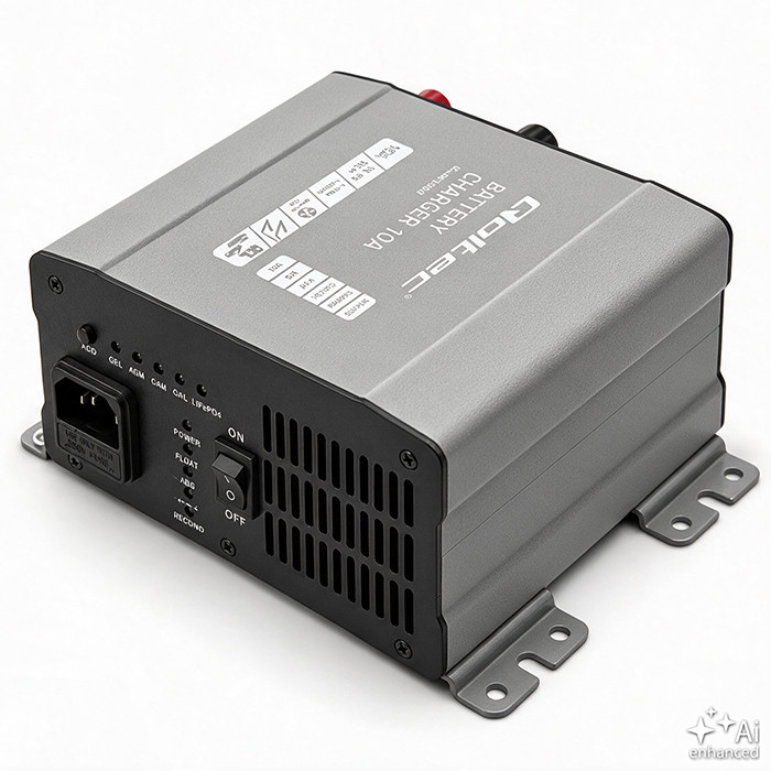 Qoltec Smart Monolith charger for LiFePO4 AGM GEL SLA batteries | 10A | 12V