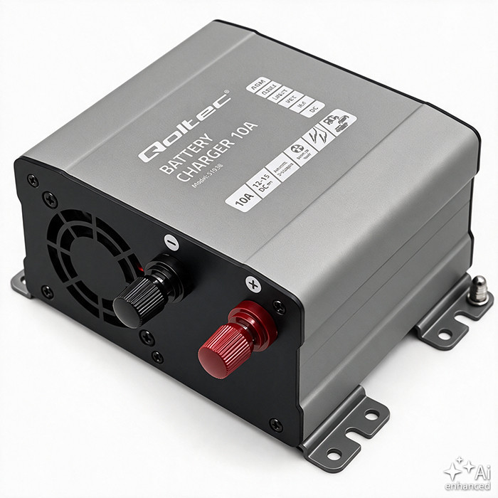 Qoltec Smart Monolith charger for LiFePO4 AGM GEL SLA batteries | 10A | 12V