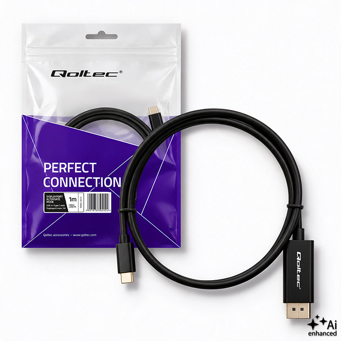 Qoltec USB-C-Kabel 50412 | 1m | 5K