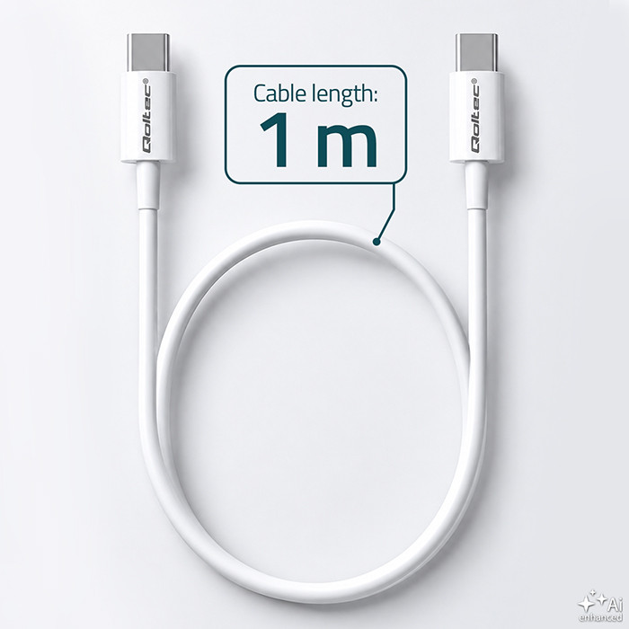 Qoltec USB-C-Kabel 52359 | 60W | 1m | Weiß