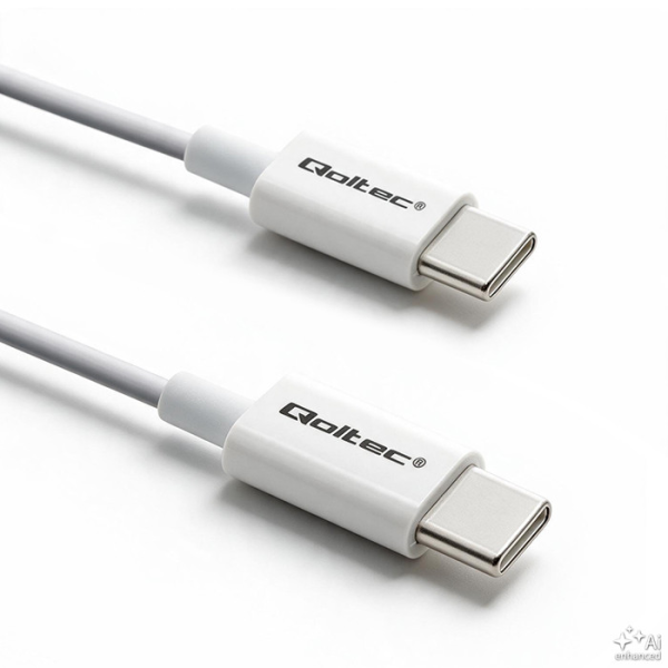 Qoltec USB-C-Kabel 52360 | 60W | 1.5m | Weiß