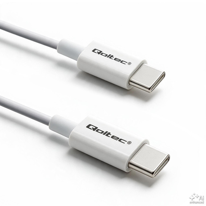 Qoltec USB-C-Kabel 52360 | 60W | 1.5m | Weiß