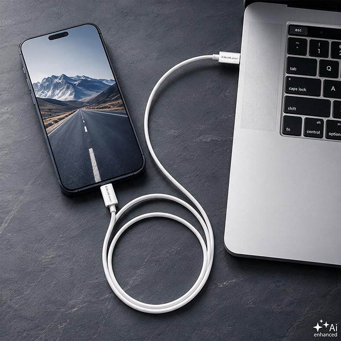 Qoltec USB-C-Kabel 52360 | 60W | 1.5m | Weiß