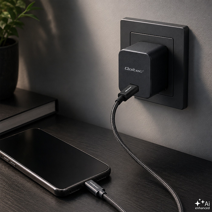 Qoltec USB-C-Kabel 52361 | 240W | 1m | Schwarz