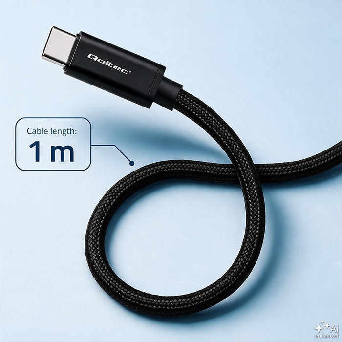 Qoltec USB-C-Kabel 52361 | 240W | 1m | Schwarz