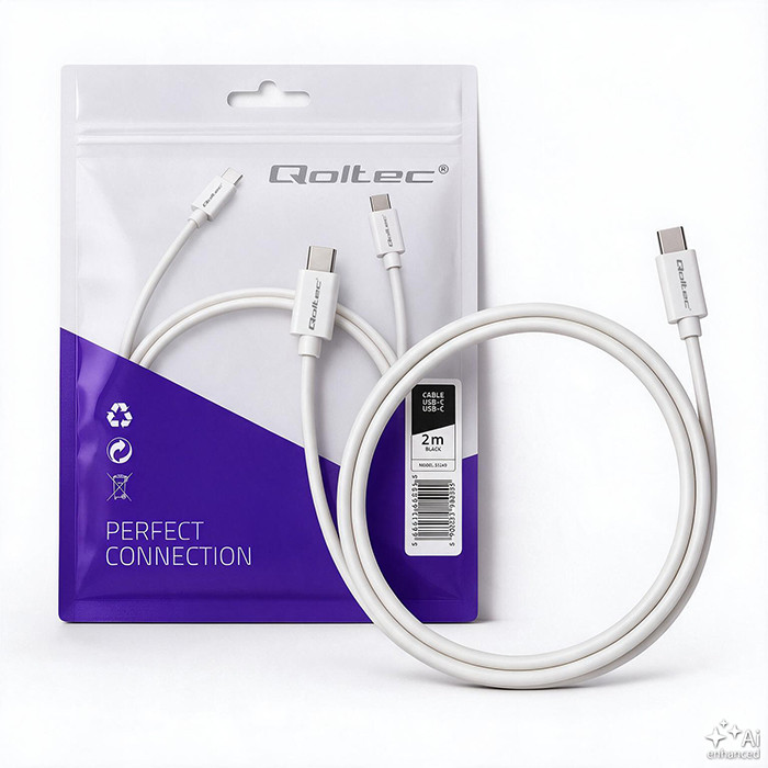 Qoltec USB-C-Kabel 52346 | 2m | Weiß