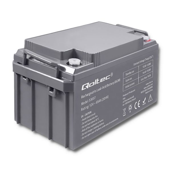 Qoltec AGM-Batterie 53037 | 12V | 65Ah | 780A