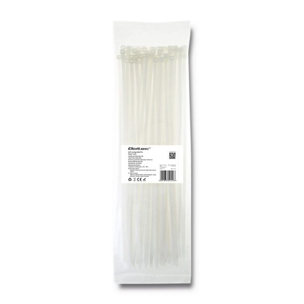 Qoltec Kabelbinder 52209 | 350mm | 4.8*350mm | 100 Stück. | Weiß
