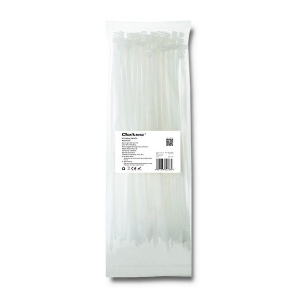 Qoltec Kabelbinder 52207 | 300mm | 4.8*300mm | 100 Stück. | Weiß