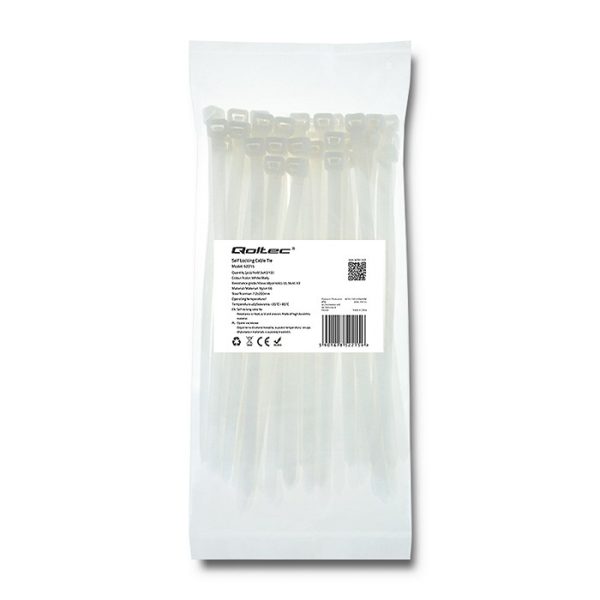 Qoltec Kabelbinder 52215 | 200mm | 7.2*200mm | 50 Stück. | Weiß
