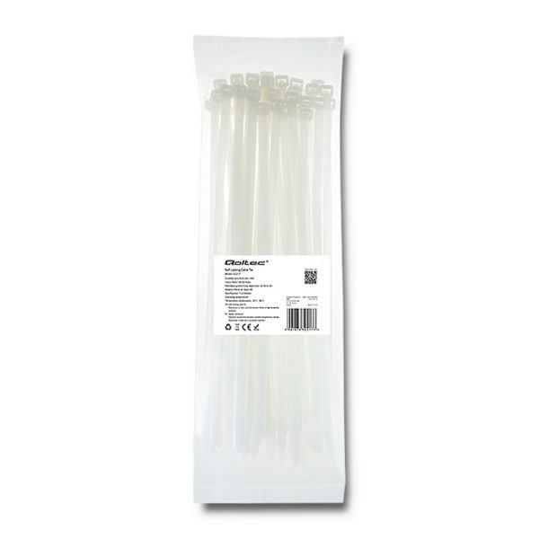 Qoltec Kabelbinder 52217 | 300mm | 7.2*300mm | 50 Stück. | Weiß