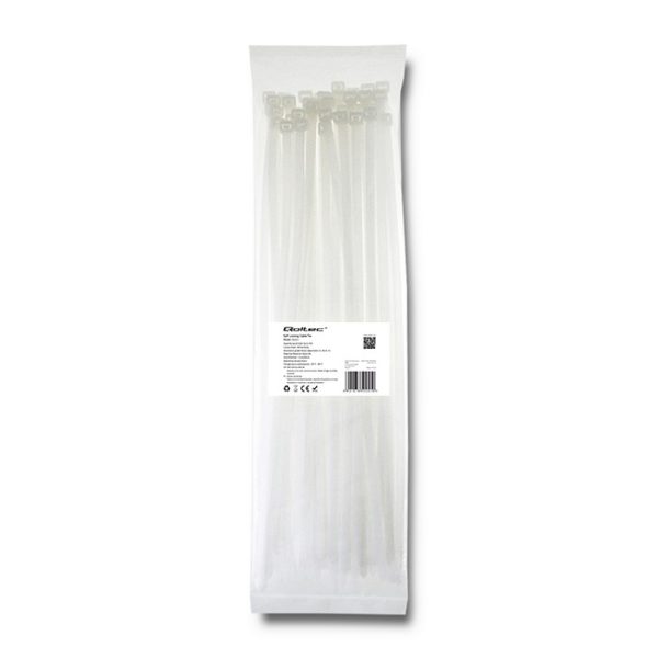 Qoltec Kabelbinder 52221 | 400mm | 7.2*400mm | 50 Stück. | Weiß